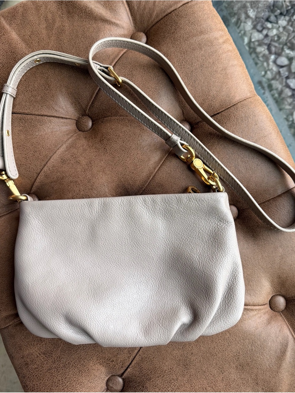 Marc by Marc Jacobs Pebbled Leather Crossbody in Light Gray with Gold Hardware - Picture 2 of 3